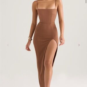 House of CB JAIDA Toast Corset Maxi Dress